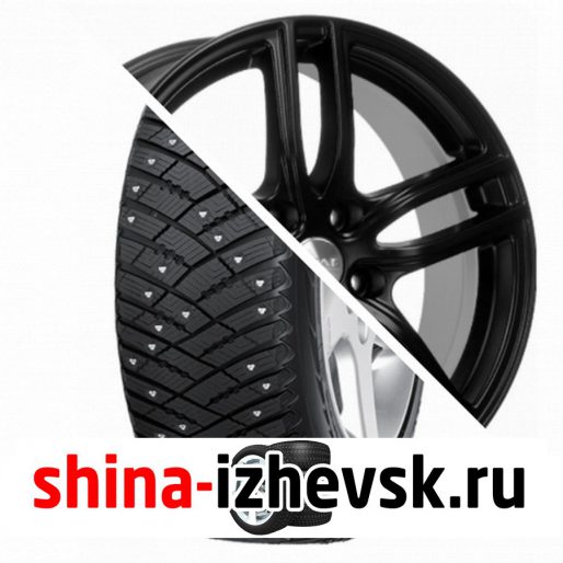 Колесо в сборе Goodyear Ultra Grip Ice Arctic SUV 225/65 R17 T 102 + СКАД БРАЙТОН 7xR17 5×114.3 ET39 DIA60.1 Черный матовый в Ижевске